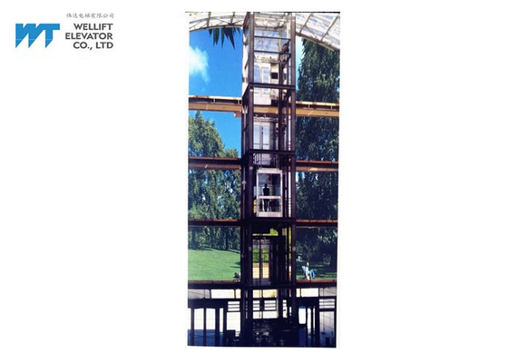 Besichtigender panoramischer Aufzug Maschine Roomless 360 mit Stahlkonstruktions-Welle im Freien