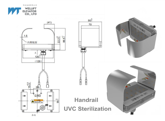 Anti-UVC Sterilisations-Lampe COVID 19 für Passagier-Rolltreppe